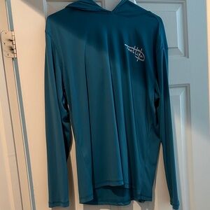 Reel life long sleeve hooded sun shirt